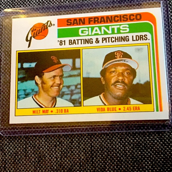 Milt May & Vida Blue Topps Chewing Gum 1982 (81’ Batting & pitching leaders🔥🔥